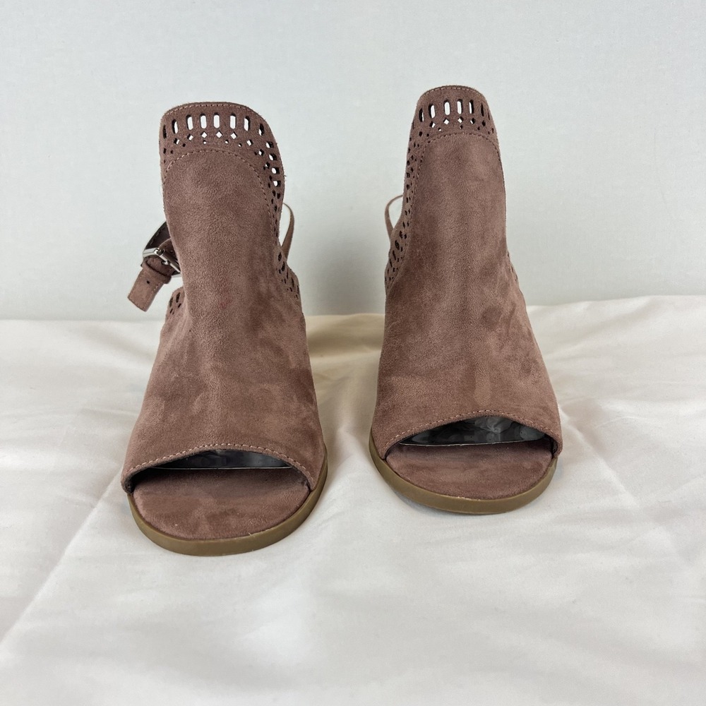 Carlos by Carlos Santana TRINITY Womens 9.5M Taupe Laser Cut Peep Toe Bootie